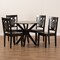 Baxton Studio Liese Modern and Contemporary Transitional Dark Brown Finished Wood 5-Piece Dining Set 177-11381-10892-Zoro - alternate 5